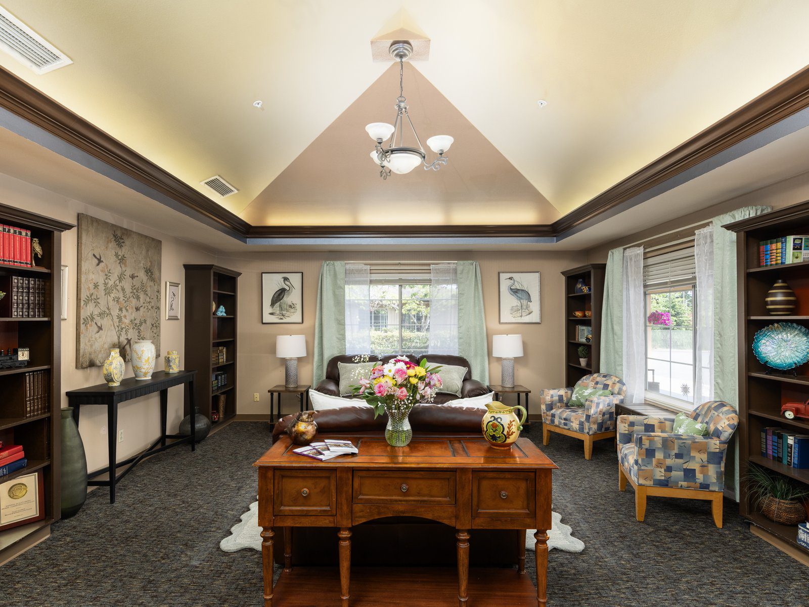 Lobby entrance area at Alaska Gardens Nursing Home in Tacoma, Washington