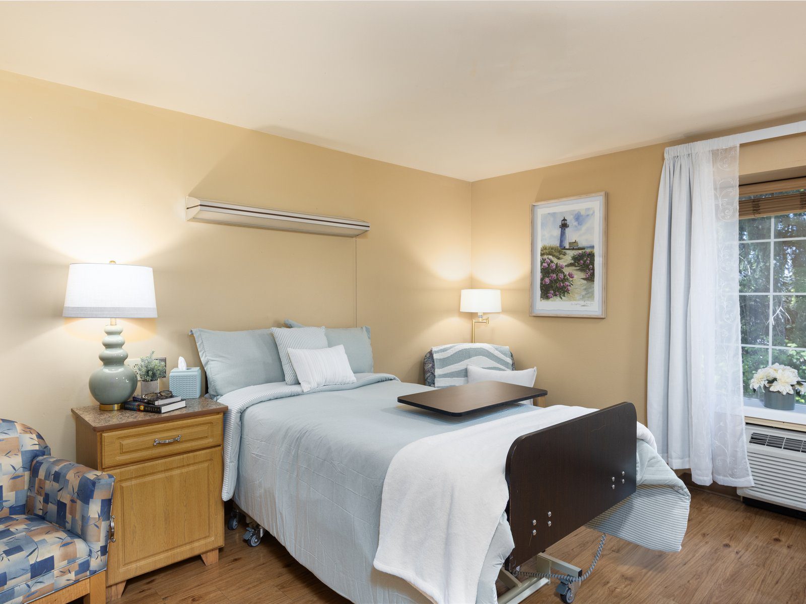 Resident room at Alaska Gardens Nursing Home in Tacoma, Washington