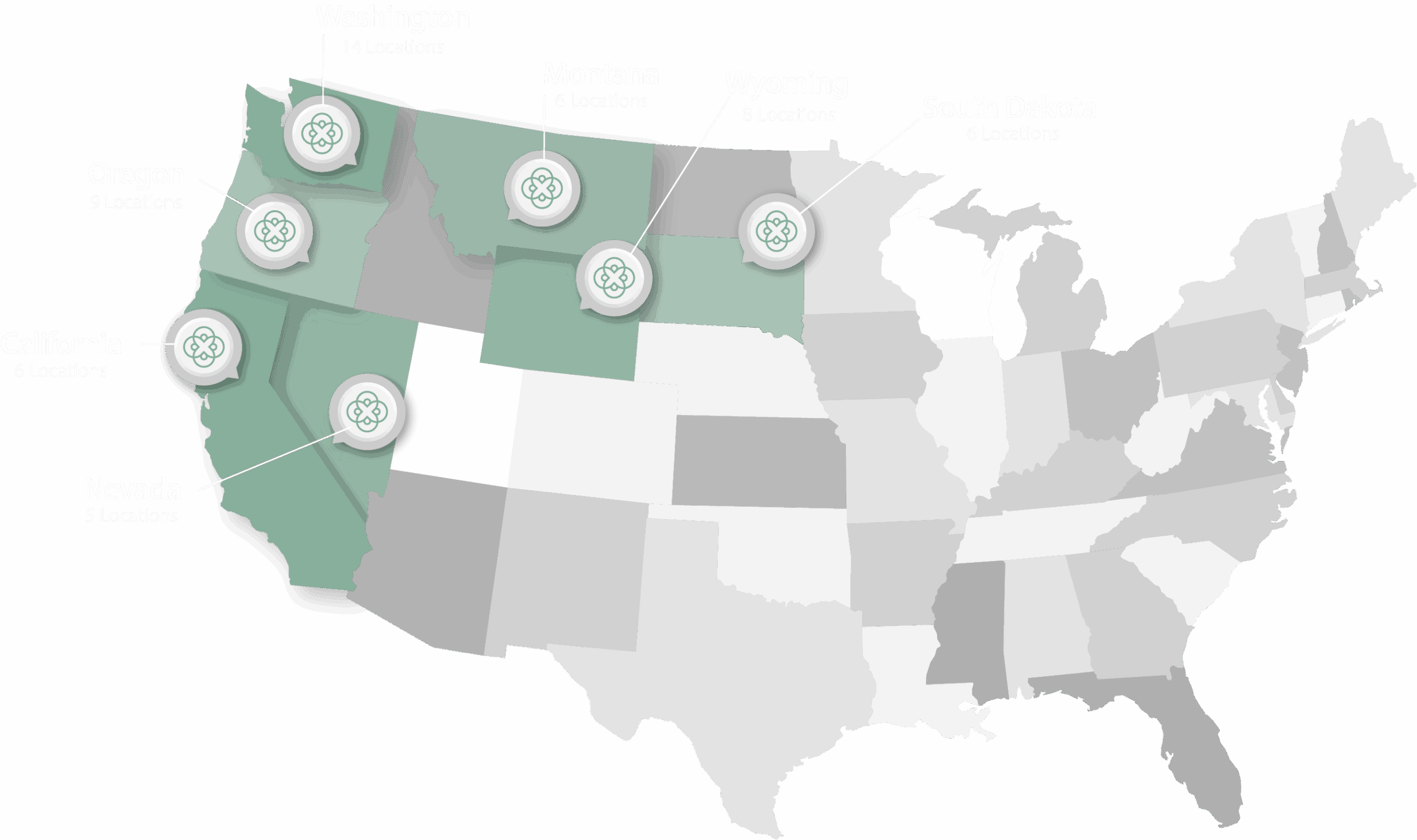 US Map with Locations_transparentbkg